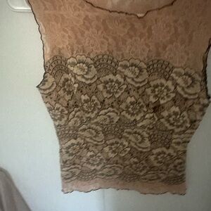 Hanky Panky Lace Top in Beige and Black